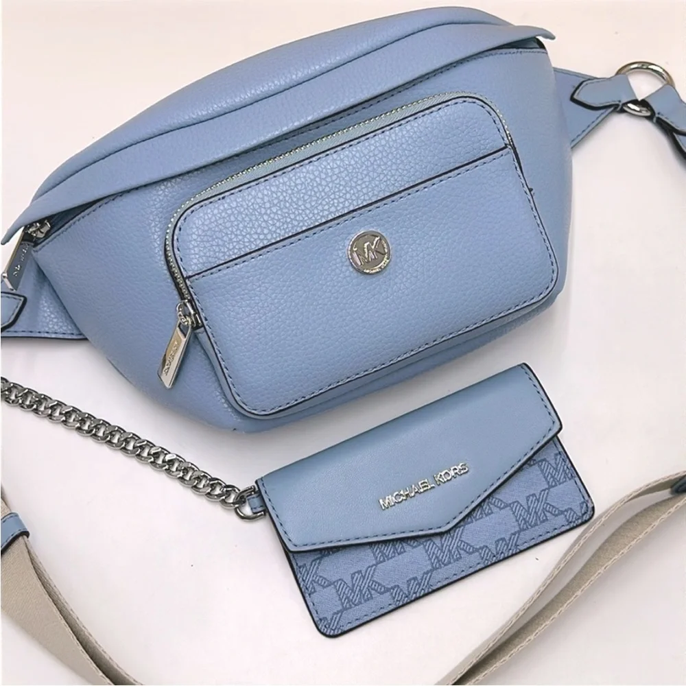 Michael Kors Maisie Large Pebbled Leather 2-in-1 Sling Pack Fanny Pack Waist Bag